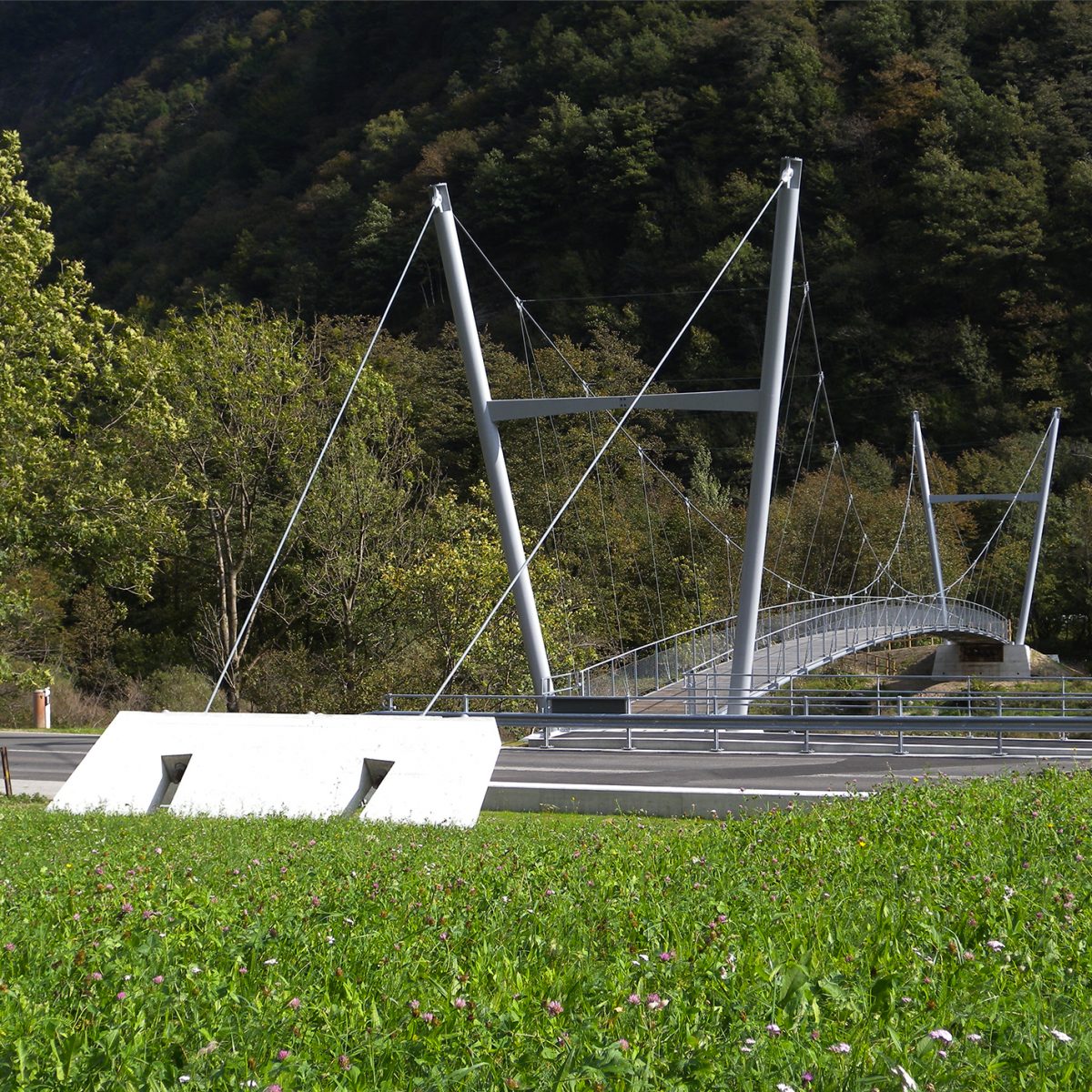 Passerella sospesa della pista ciclabile, Valle Maggia