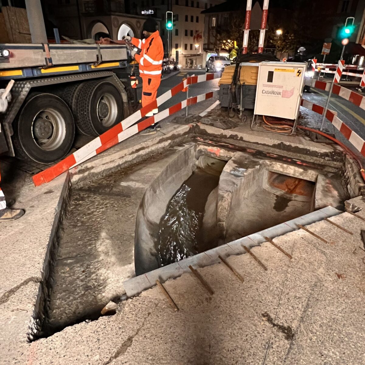 Ponte Ramogna, risanamento canali acque miste