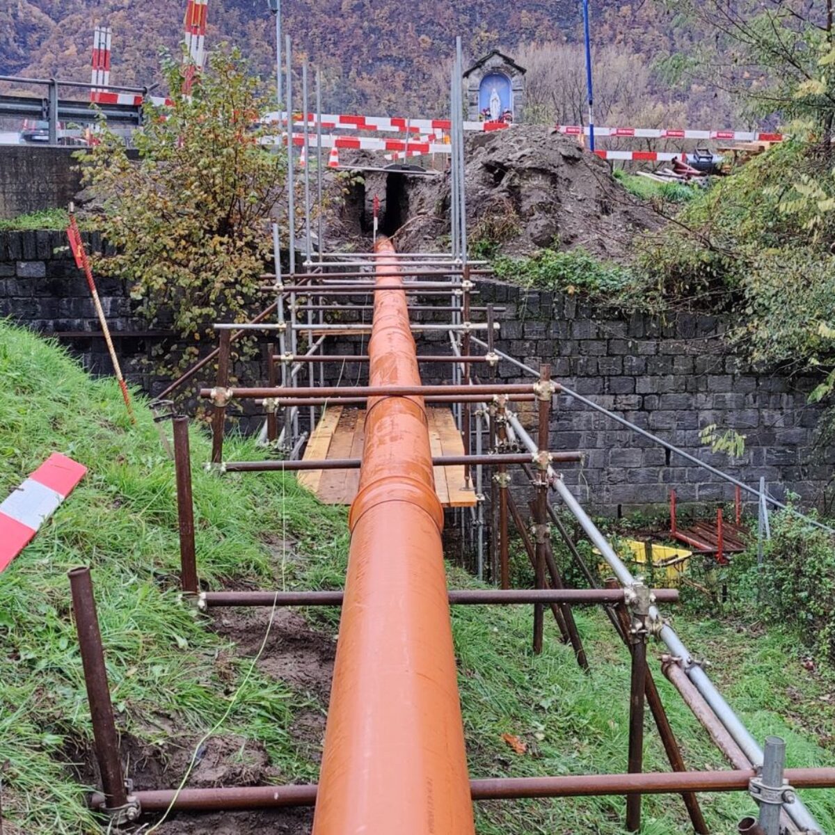 Ponte Ticino, risanamento canalizzazione lato Locarno
