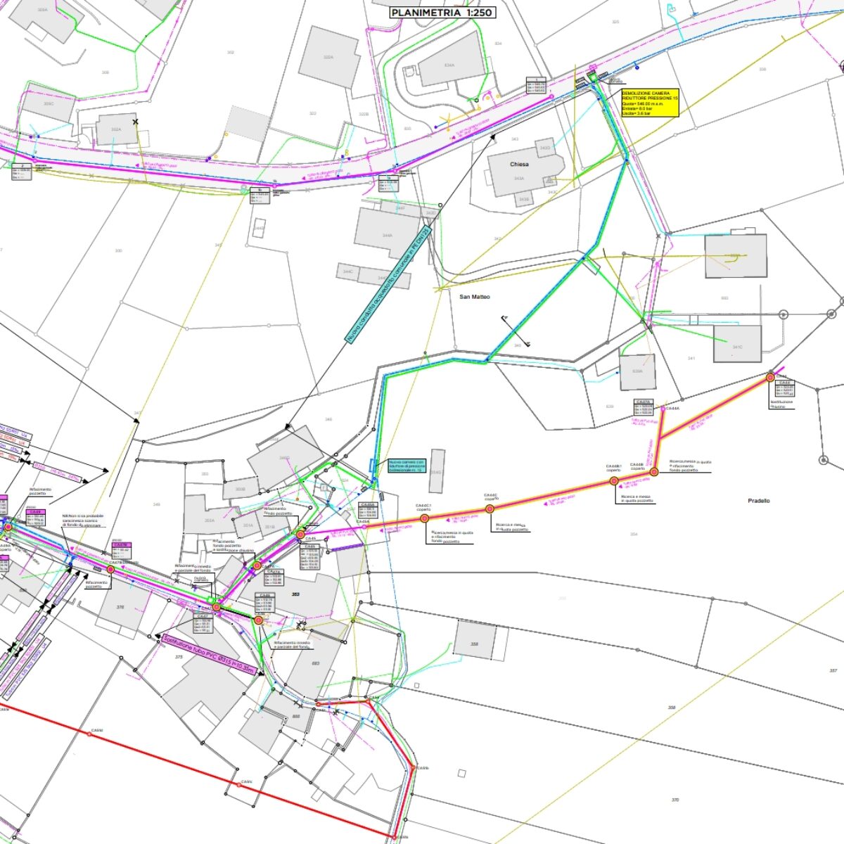 Acquedotto e canalizzazione comparto di Robiano e Sarone, Cagiallo